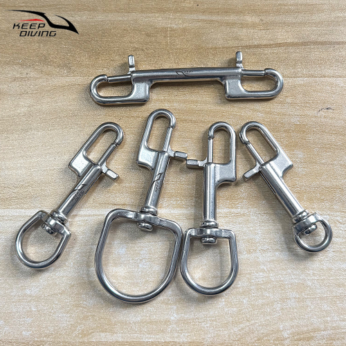 Bild von 1 Stücke 80/ 90/100/110 MM 316 Edelstahl Bolzen Karabinerhaken Tauchen Doppelseitiger Haken BCD Zubehör Tauchausrüstung