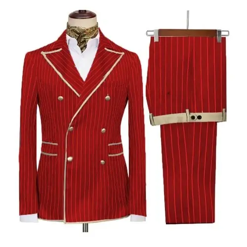 Image de Costume Homme Rayé 2 Pièces - Élégant & Slim