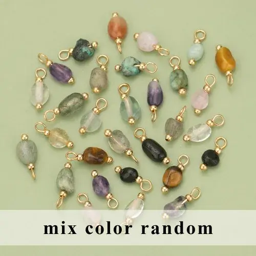 Image de Bijoux Fait Main - Pendentifs Naturels Plaqué Or 18K