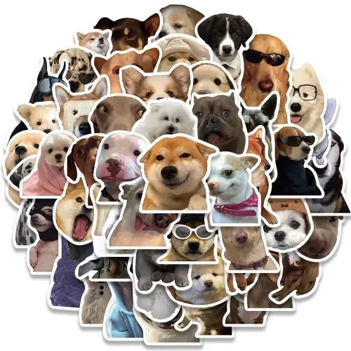Image de Stickers Mignons Animaux - Chien Chat Meme