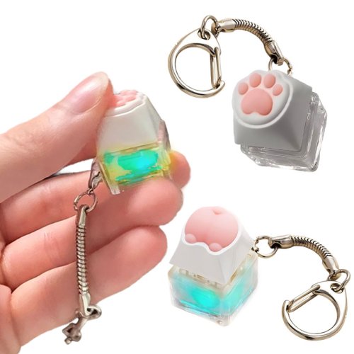 Image of Adorable Cat Claw Keychain Fidget Toy – Cute Anti-Stress Pressure Relief Key Ring for Keys, Backpacks, and Bags – Perfect Gift for Couples and Kids