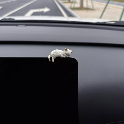 Image de Mini Chat Endormi - Décoration de Voiture Mignonne