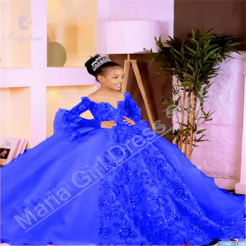 Image de Robe de Princesse à Fleurs pour Fille - Anniversaire & Communion
