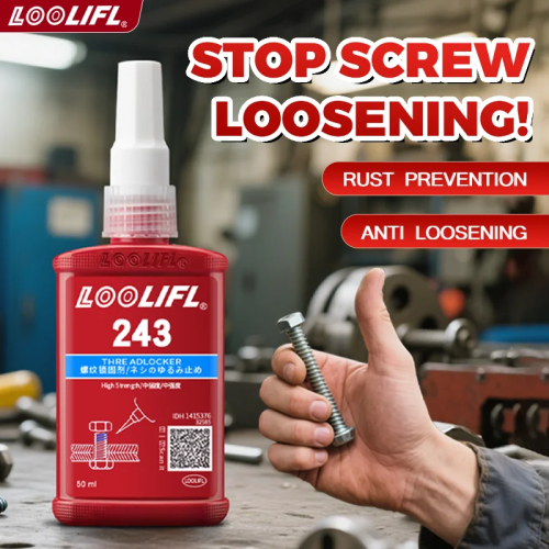Imagen de Adhesivo para Roscas Loolifl 243 de Fuerza Media – Antivibración y Antiaflojamiento para Tornillos M6 a M20, Ideal para Reparaciones Automotrices y Todos los Metales