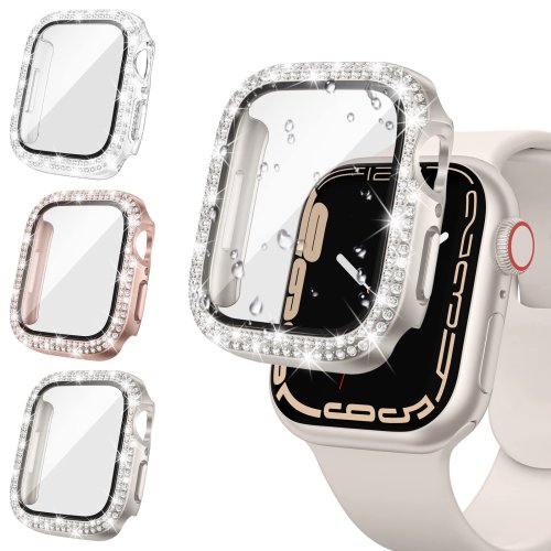 Image de Coque Apple Watch en Verre & Diamant - Protection Brillante Anti-Choc
