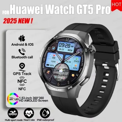 Image de Montre Connectée GT5 Pro - GPS, Écran AMOLED 360°, Suivi Santé