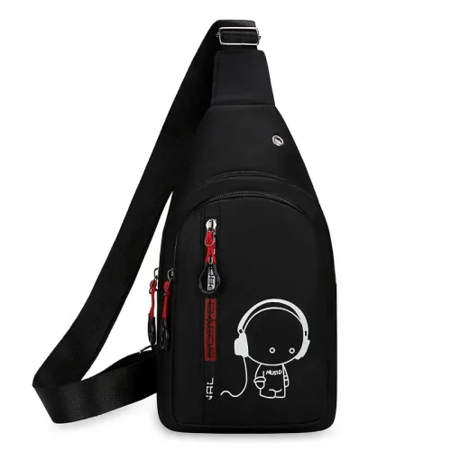 Immagine di Borsa da petto da uomo luminosa Borsa a tracolla alla moda multistrato piccola borsa casual per monete per cellulare Zaini piccoli