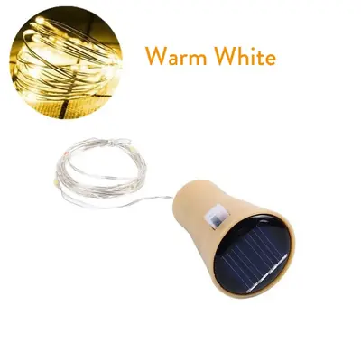 Image de Guirlande Lumineuse Solaire en Forme de Fée pour Bouteille de Vin