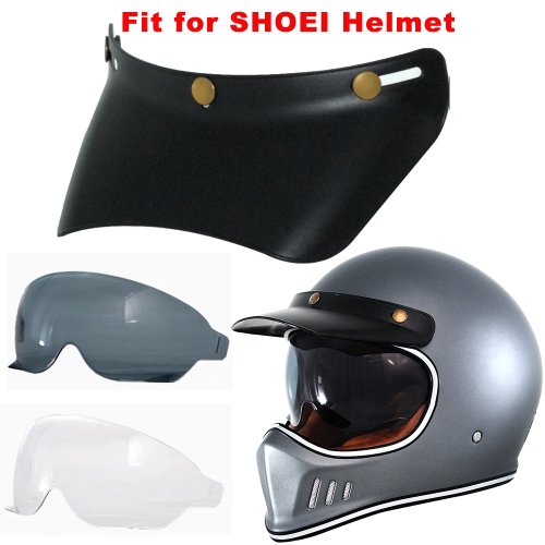Afbeelding van Retro Motorhelm met Verwisselbare Lens, UV-Beschermend Vizier, Open Gezichtsdesign en 3-Drukknop Mechanisme – Stijlvolle en Functionele Motorbescherming