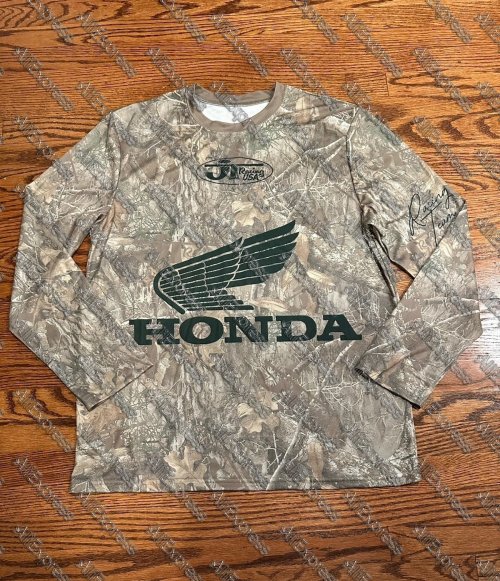 Bild von Honda JT Racing Langarmshirt Herren und Damen – Mossy Camo Grün, Offizielles Motorrad-Racing-Jersey für Enthusiasten, Neu