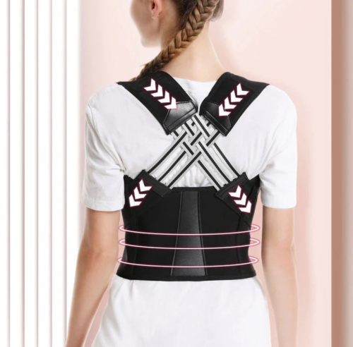 Image of Customizable Shoulder and back posture correction with camel straps, adult body shape correction, male and female back support
