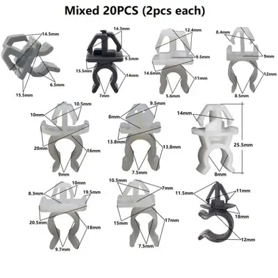Image de Clips de Fixation de Capot Voiture - 20 Pièces Nylon