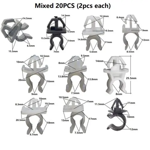 Image de Clips de Fixation de Capot Voiture - 20 Pièces Nylon
