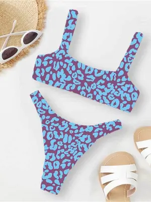Image de Bikini Orange Léopard Push-Up Ultra-Sexy 2025