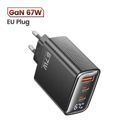 Image de toocki 67w gan chargeur affichage numérique charge rapide 4 0 3 0 rapide type c chargeur usb pour or...