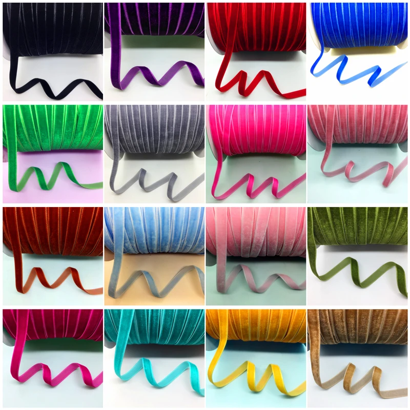 Afbeelding van Natuurlijk fluwelen lint van 5 yard, 3/8 inch en 10 mm – ideaal voor bruiloftsdecoratie, handgemaakte cadeauverpakking, haarelastiekjes en DIY-kerstversiering