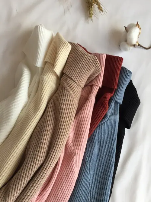 Image de Pull Hiver Femme Tricoté Chaud Col Roulé