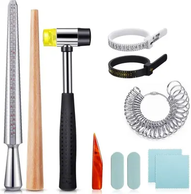 Image de Kit de Mandrins pour Bijoux - 11 Pièces US/UK Taille 1 à 13