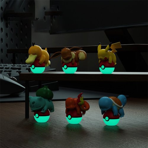 Zdjęcie Autentyczna Lampka Nocna Pokémon – Pikachu, Psyduck, Charmander, Eevee – Ozdoba do Ręki lub Na Biurko, Idealny Prezent Świąteczny dla Dzieci