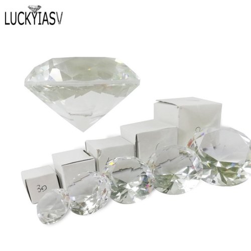Afbeelding van Kristalhelder Facetgeslepen Glas Perspapier – Groot Diamantontwerp voor Sieraden en Decoratieve Ambachten