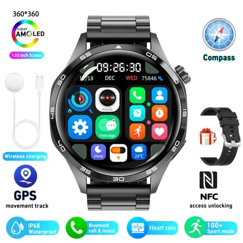 Image de Smartwatch Homme GPS NFC Écran AMOLED