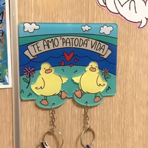 Imagen de Llavero de Pato para Pareja con Diseño de Rompecabezas Acrílico - Regalo Original y Romántico para Enamorados
