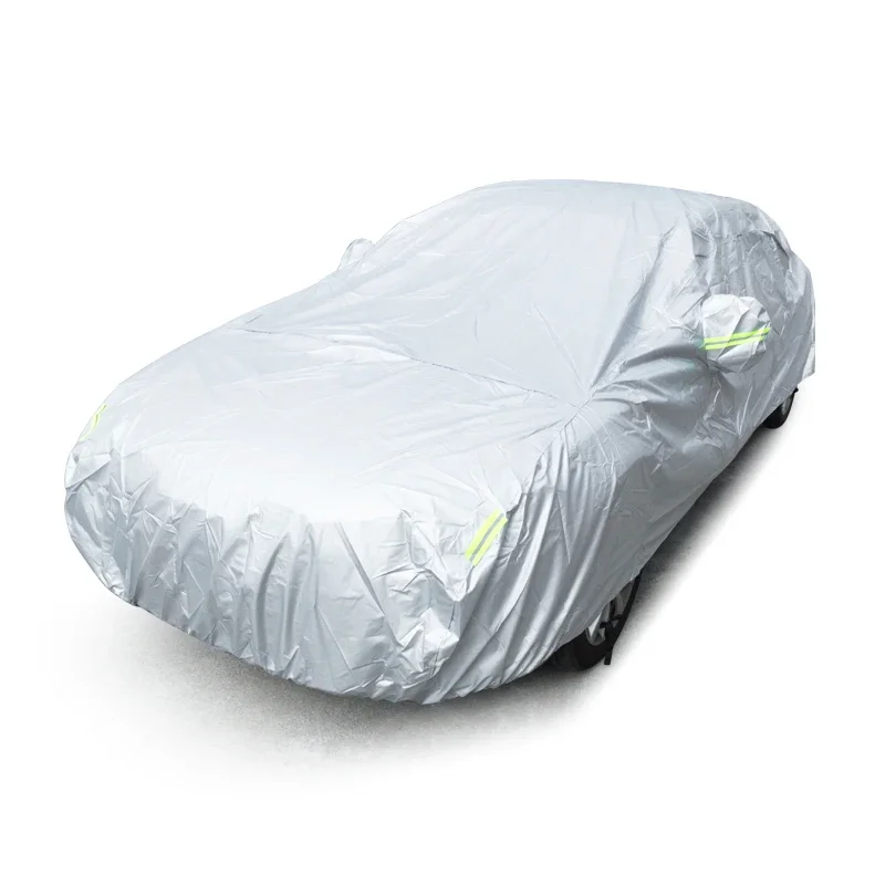 Imagen de Cubiertas universales para el sol para coche, cubierta para sombra UV, polvo, nieve, hielo, plegable, plateado claro, Protector para coche al aire libre, cubierta para parabrisas