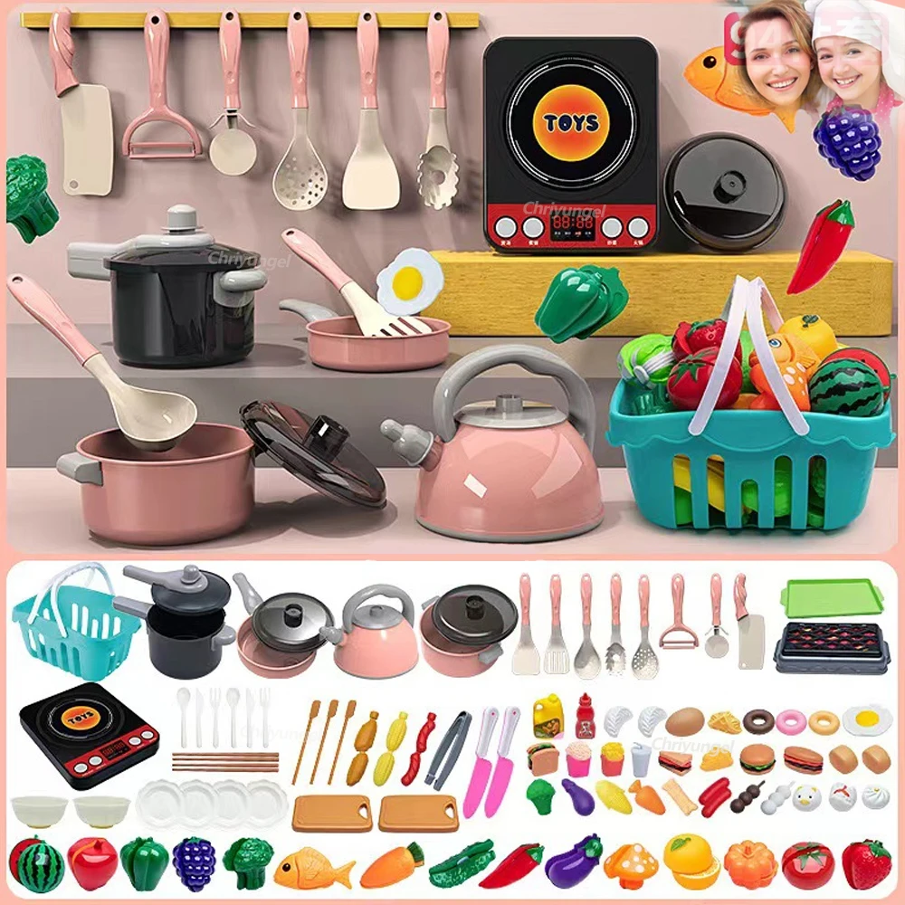 Juego de Cocina para Niños con Accesorios Realistas: Ollas, Utensilios y Comida de Imitación – Kit Completo para Juegos de Rol y Aprendizaje Creativo