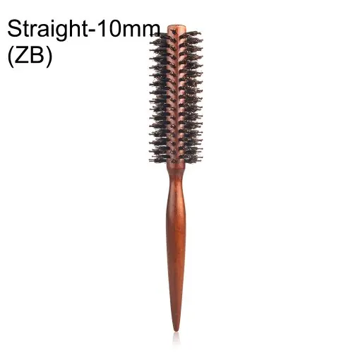 Image de Brosse à Cheveux Rondes en Bois avec Poils de Sanglier