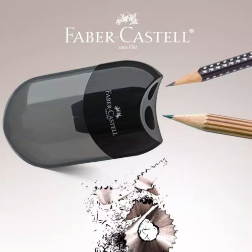 Imagen de Sacapuntas Faber-Castell de Un Solo Orificio – Afilado Fácil y Ordenado para Lápices Estándar y Gigantes, Ideal para Escuela y Oficina