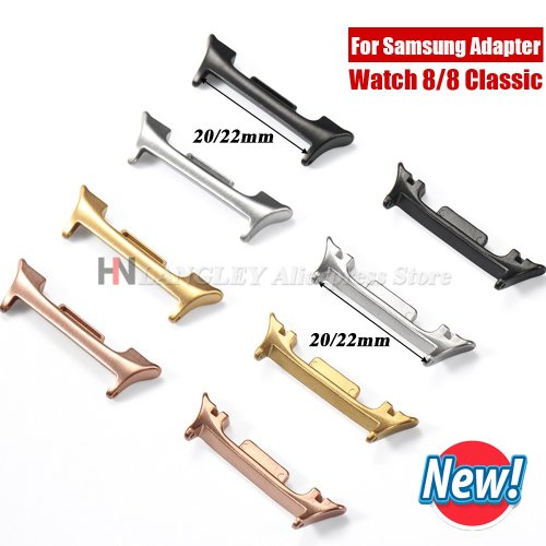 Imagen de Adaptador de Correa para Samsung Galaxy Watch 8 - Conector de Acero Inoxidable Clásico para Reloj, Compatible con Correas de 20mm y 22mm, Pack de 1 Par