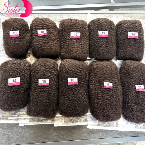 10-18 Zoll 4C Afro Kinky Bulk Echthaarverlängerungen ohne Schuss 30 oder 50 g/Packung brasilianisches Remy Bulk für Locs Micro Twist Flechthaar