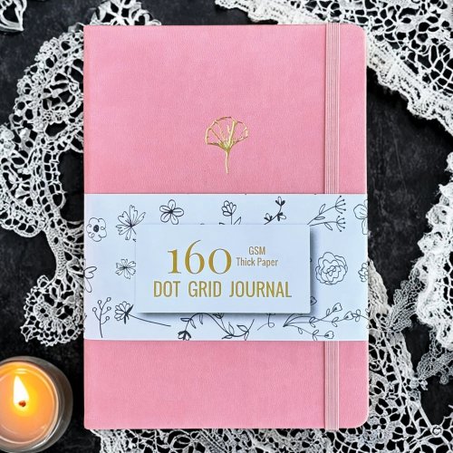 Immagine di Diario punteggiato per la pianificazione – Pelle PU BUKE A5, 160 pagine numerate, Griglia punti, 160 g/m2 per Bujo Notes