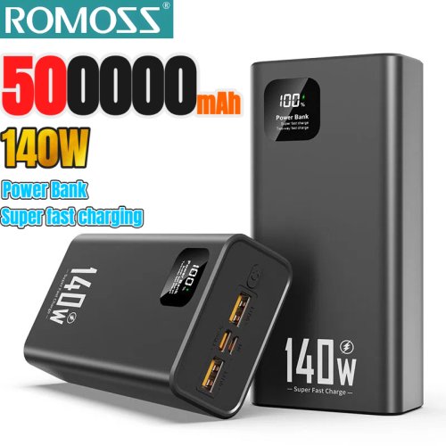 Image of Romoss 500000mAh 140W Portable Power Bank – Ultra-Fast Charging External Battery for iPhone, Huawei, Samsung & More