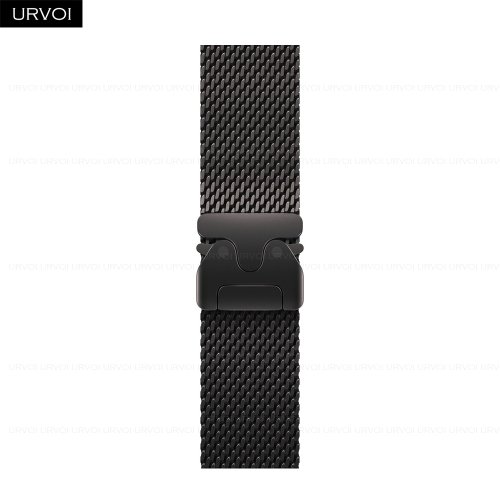 Imagen de Correa URVOI para Apple Watch Ultra 3 2 Series 11 10 9 8 SE correa de malla de acero inoxidable para iWatch hebilla de paracaídas segura 46 49mm