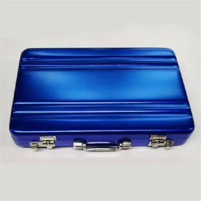 Image de Boîte rangement cartes et bijoux en aluminium mini valise