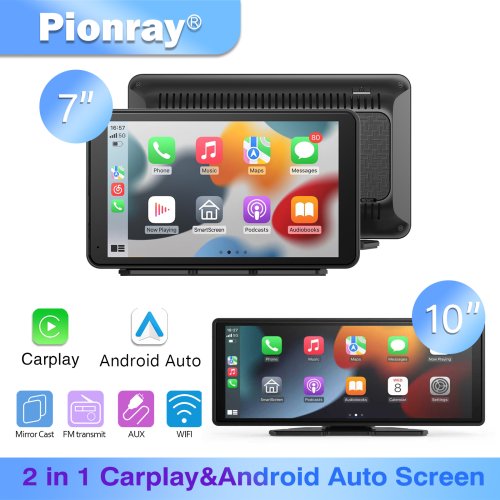 Afbeelding van Universele Draagbare 7-10 Inch Android Auto en Draadloos CarPlay Scherm voor Auto met Video, Autoradio en Applicatieondersteuning