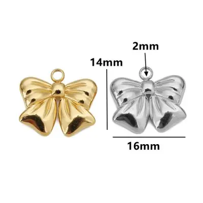Image de Pendentifs Nœud Papillon en Or Plaqué - Lot de 5