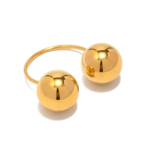 Image de Bague Minimaliste avec Breloque Cœur en Acier Inoxydable