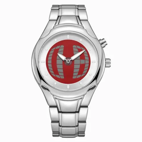 Rond argent rouge