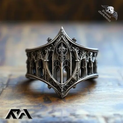 Image de Bague Couronne Gothique Argent Antique