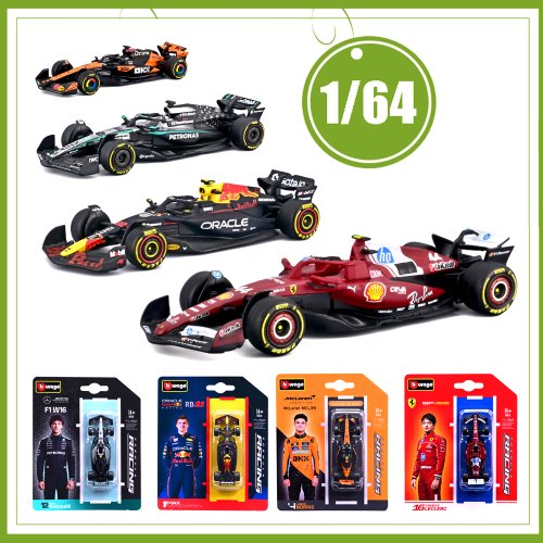 Immagine di Modello di Auto in Lega BBURAGO 1:64 Formula 1 2025 - MCL39 Red Bull, Mercedes, Ferrari, McLaren - Veicolo da Collezione per Appassionati di F1