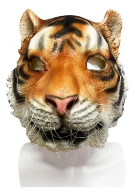 Image de Masque Tigre Effrayant en Latex - Halloween & Cosplay
