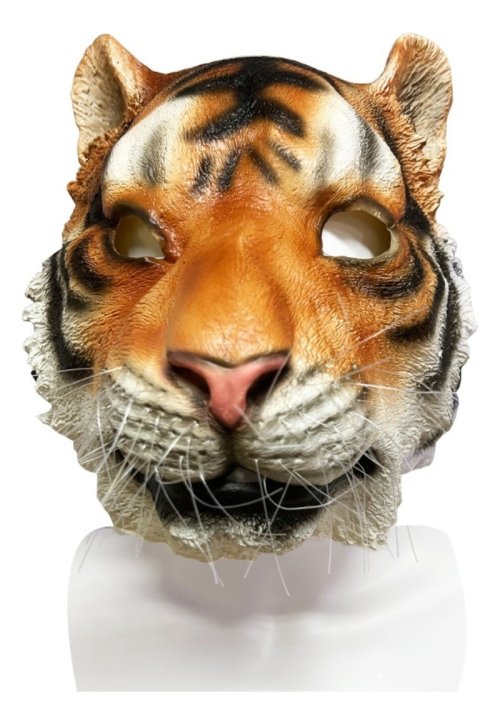 Immagine di Maschera da Tigre Spaventosa in Lattice per Adulti - Halloween