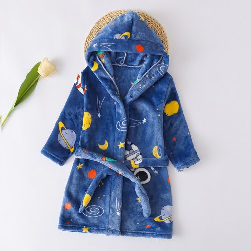 Bild von Weicher Flanell-Pyjama für Kinder – Astronauten-Design für Jungen & Mädchen