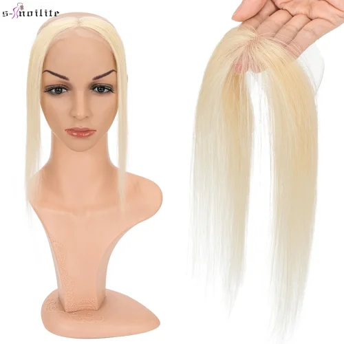 Bild von S-noilite 10 Zoll Haaransatz Spitze Haar Topper Haar Patch Hand Einzelner Knoten Natürliches Menschenhaar Unsichtbare Ersatz Haarverlängerungen
