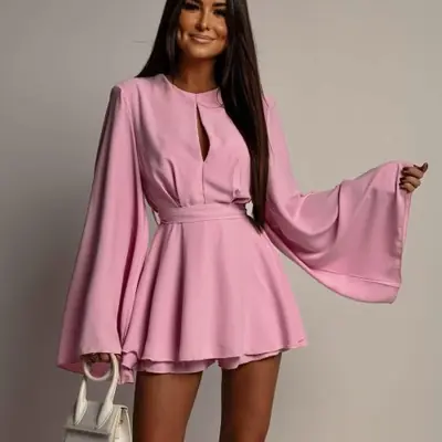 Image de Combinaison Femme Sexy Dos Nu Taille Haute - Été Décontracté