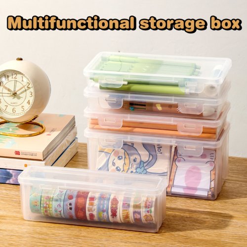 Image of Eco-Friendly Clear Plastic Pencil Case with Multiple Compartments – Organized Stationery Storage for Office, School, and Everyday Use