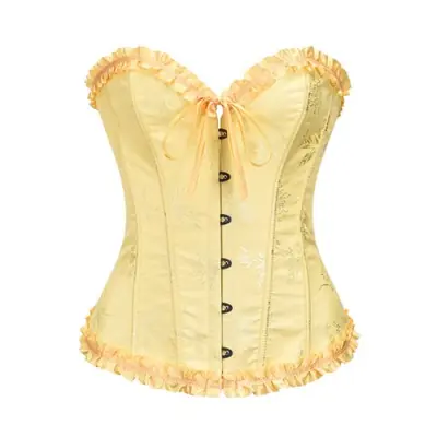 Image de Bustier Jacquard Jaune Volants - Push-Up Sexy & Élégant