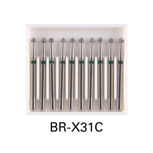 Immagine di 10 pz/pacco AZDENT Frese Diamantate Dentali Punta da Trapano Tipo Rotondo 25mm FG 1.6mm Per Manipolo Ad Alta Velocità 450000 r/Min